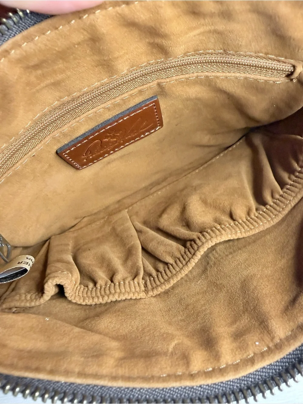 Patricia Nash Floral Leather Wristlet Clutch Pouch Tan